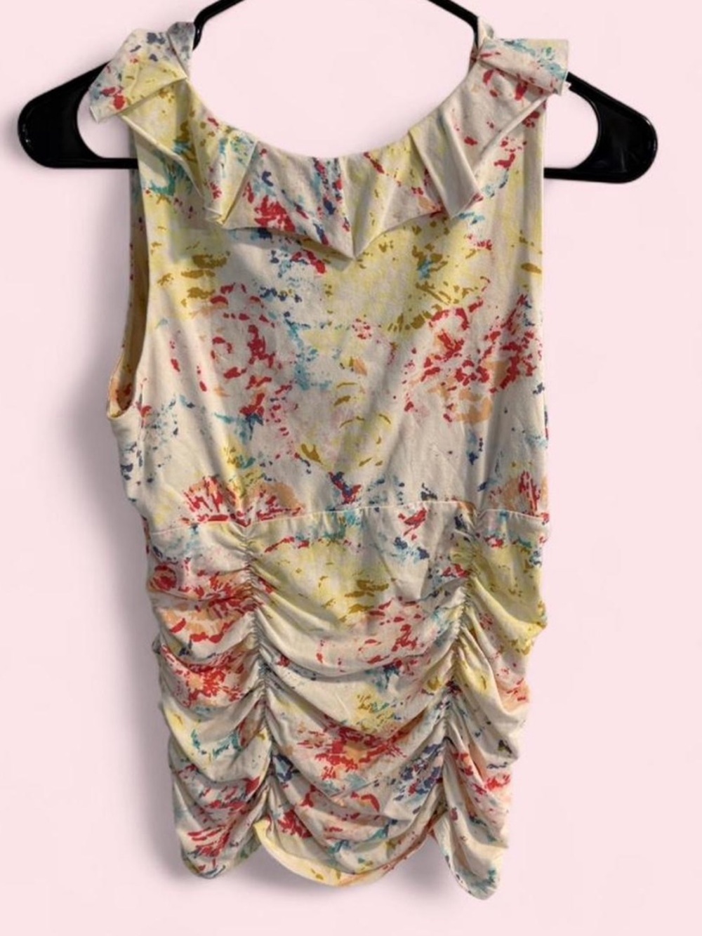 CAbi Cream Multi-Color Ruffle Sleeveless Top - Picture 5 of 7